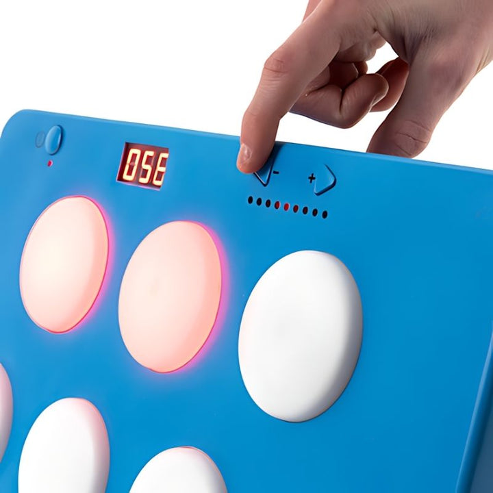 TTS Portable Light Up Reaction Wall Game - Close Up View Press Low
