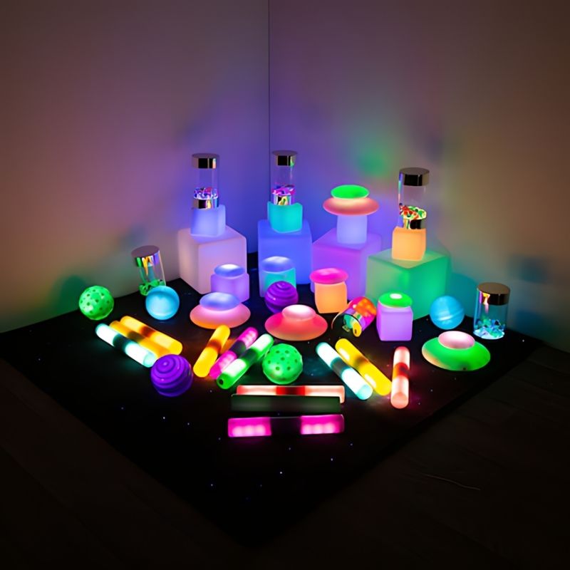 TTS Sensory Light Up Glow Collection - Corner Complete View
