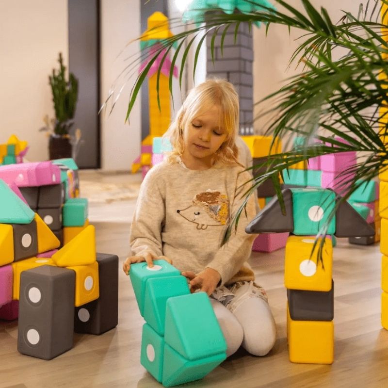 TUKI Big Magnetic Blocks Set - Smart 50 - Front View Child Active Play
