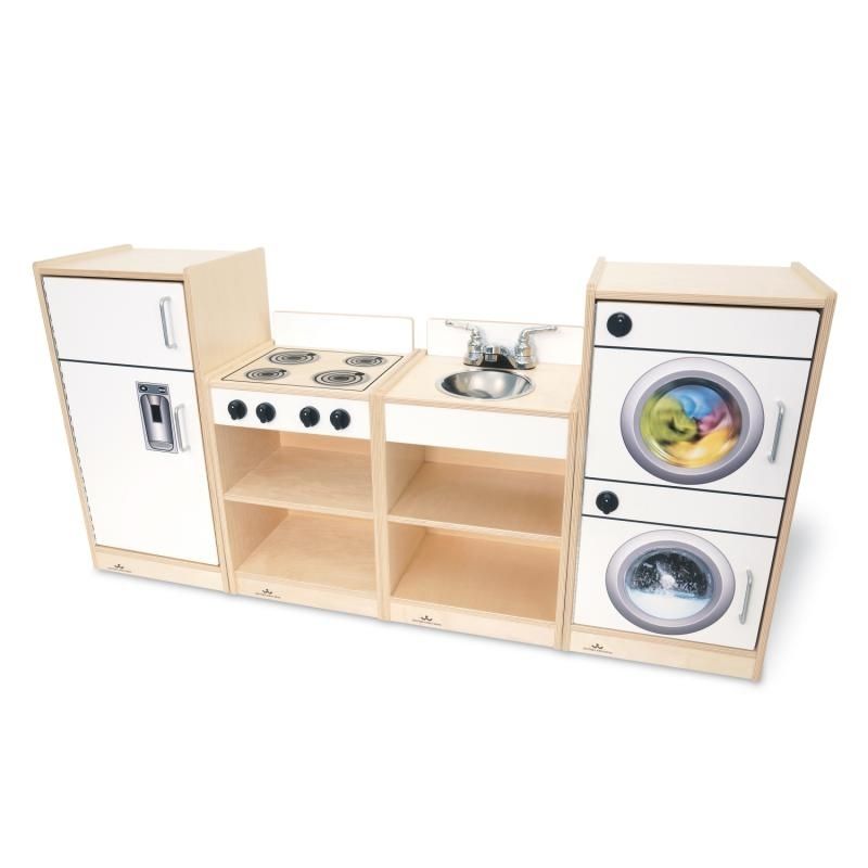 Whitney Brothers Let's Play Toddler Kitchen Ensemble - White Clean View

