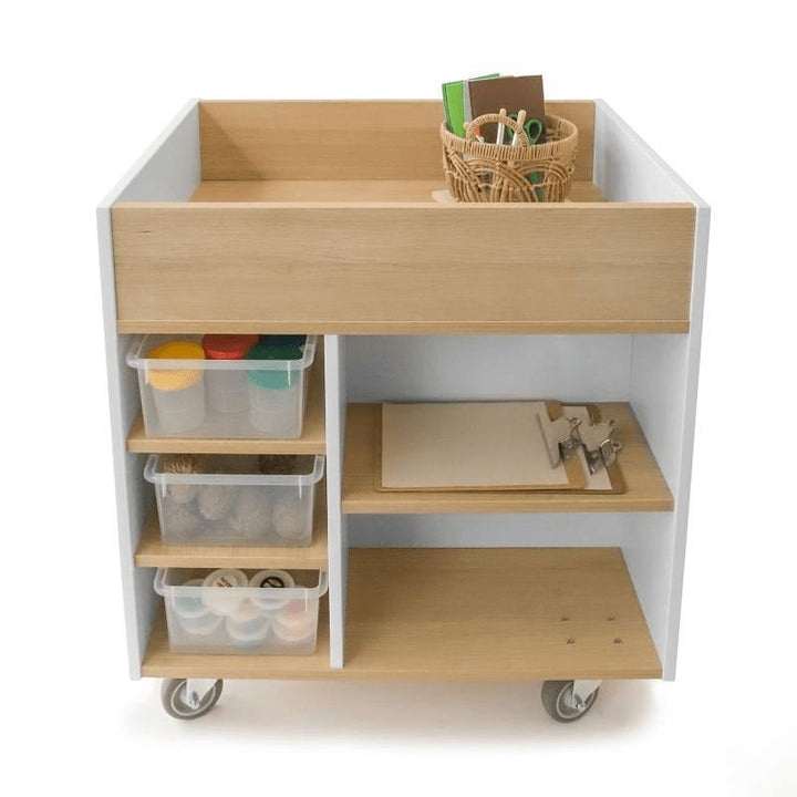 Whitney Brothers elevated™ Art Supply Cart-Front View with Supplies