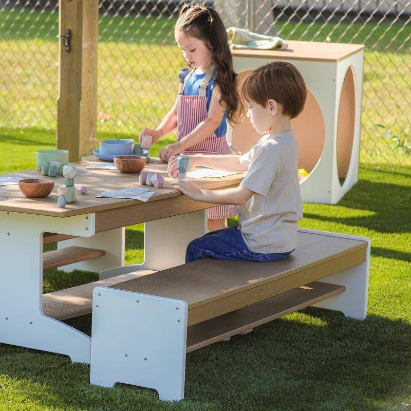 Whitney Brothers outdoored Bench - Two Kids Active Play