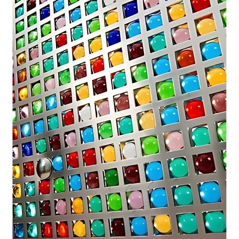 AHS Marble Wall Panel mounted on a wall showing over 1,000 iridescent marbles illuminated by diffused LED lighting for tactile and visual sensory stimulation