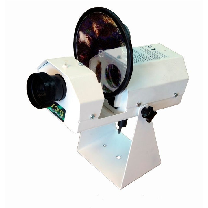 Experia Aurora LED Projector Bundle top view showing the projector unit with wheel rotator attachment and the LED light source port for the themed effect wheel projections