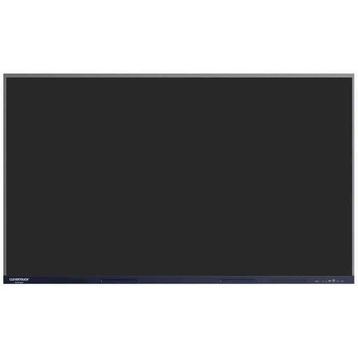 Boxlight Clevertouch Max 2 interactive display with black screen showing the anti-glare surface quality and slim profile of the 4K classroom display