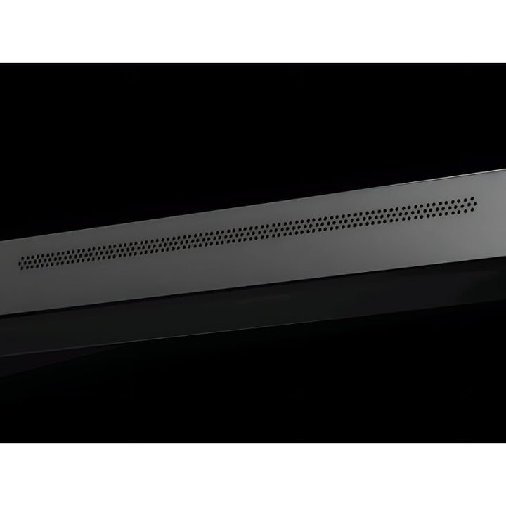 Boxlight MimioPro G interactive display super wide sound system detail, showing the 2.2 channel audio and 8-array microphone for clear classroom audio and video conferencing