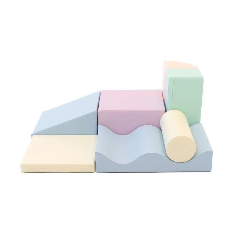IGLU Discoverer Soft Play Set in Pastel Ice Cream, a modular foam soft play set for toddlers shown in landscape view