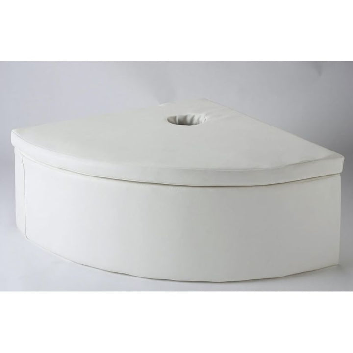 Experia Curved Bubble Tube Platform White clean view showing the curved phthalate-free vinyl surface and two available sizes for Experia sensory bubble tube corner installations