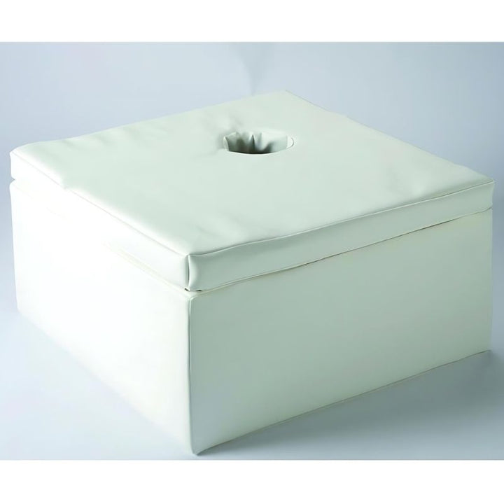 Experia Square Bubble Tube Platform White clean view showing the wipe-clean vinyl surface and spacious square format available in Medium and Large for sensory room bubble tube installations