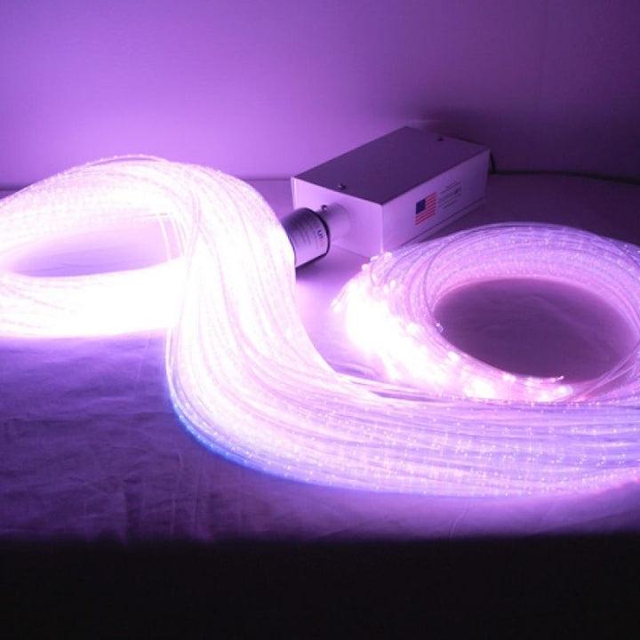 Experia Superactive LED Fibre Optic Bundle in purple light showing the colour-changing fibre optic strands activated by the 8-colour wireless controller