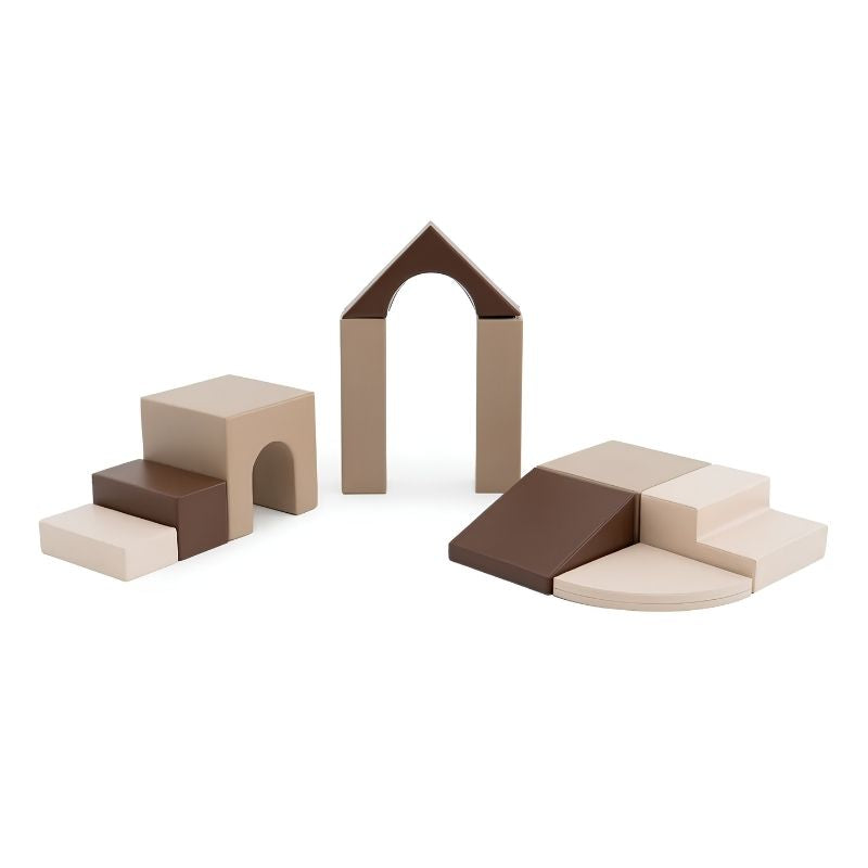 IGLU Foam Play Set Creativity in the Chocolate Factory colourway, a modular foam play set for toddler climbing and play