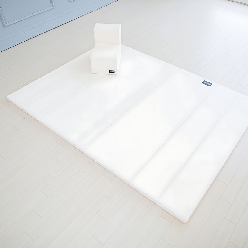 Ggumbi Lucky Star Clean Bumper Play Room Extra Large Ivory clean top-down view showing the full enclosed bumper play space layout and 5cm foam panel arrangement