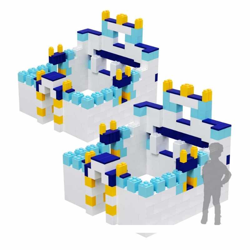 Grey moulded packaging trays used to organize the giant modular building blocks in the EverBlock Large Starter Kit for shipping