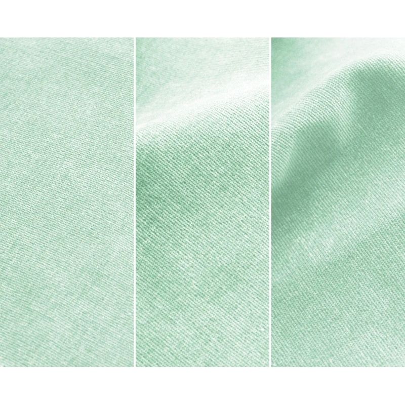 Close-up of Go Coconut - The Coconut in Cool Cucumber showing the soft micro velveteen texture of the machine-washable removable cover made from 100% polyester face fabric