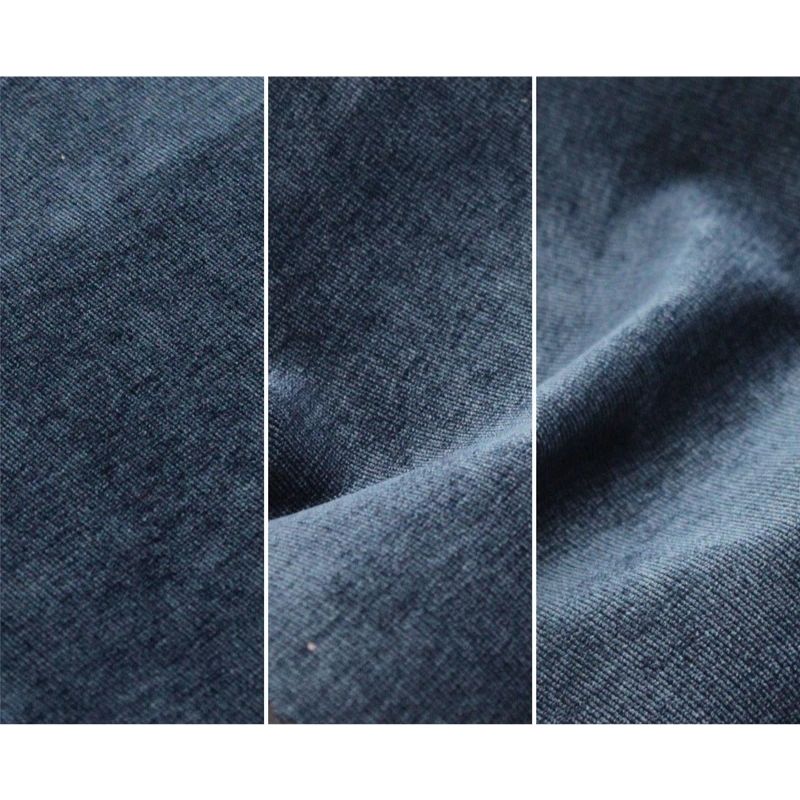 Close-up of Go Coconut - The Coconut in Midnight Tide showing the soft Durable Micro Velveteen texture and micro-brushed finish of the removable machine-washable 100% polyester play couch cover