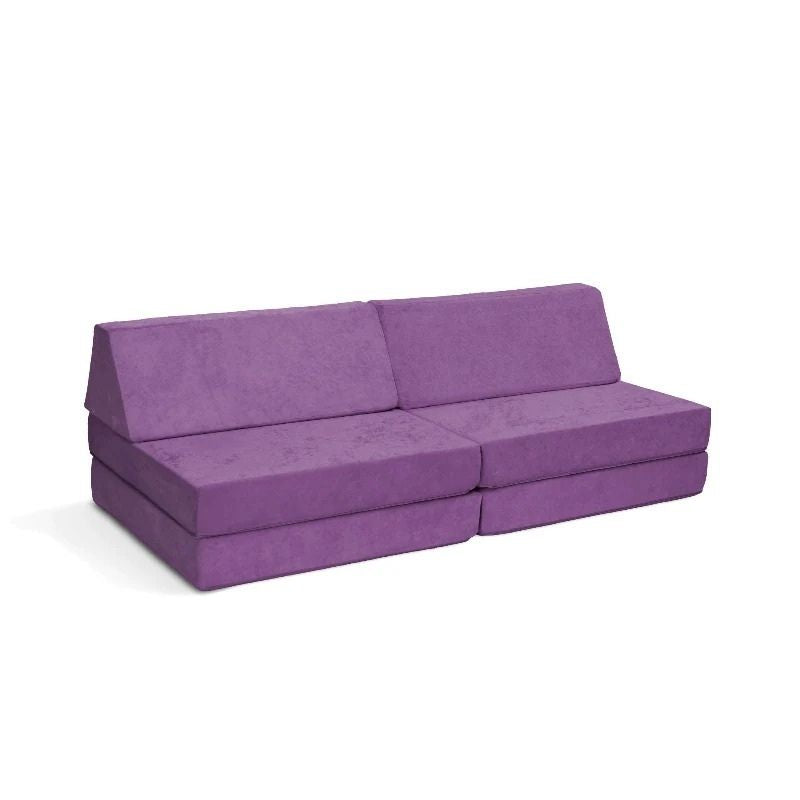 Go Coconut - The Coconut modular play couch in Groovy Grape, a 100% Canadian-made kids play couch with machine-washable micro velveteen cover and lifetime warranty