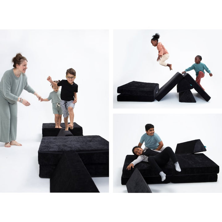 Go Coconut Half Coconut in Blackberry Shadow showing three build options for active sensory and imaginative play