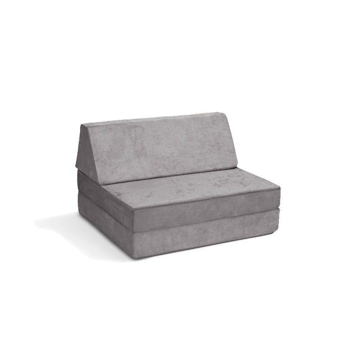 Go Coconut Half Coconut compact modular kids play couch in Rhino Tango, landscape view of the base and beam foam sensory furniture