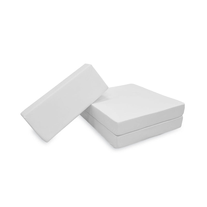 Go Coconut Waterproof Liner Set for the Half-Coconut showing the individual PUL fabric liner pieces, the waterproof bacteria-resistant foam protectors for half of The Coconut play couch modules