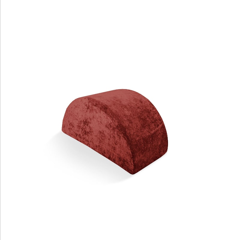Go Coconut Mega Rocker kids foam rocker in Cherry Swirl red, landscape view of the half-circle arch for rocking and climbing play