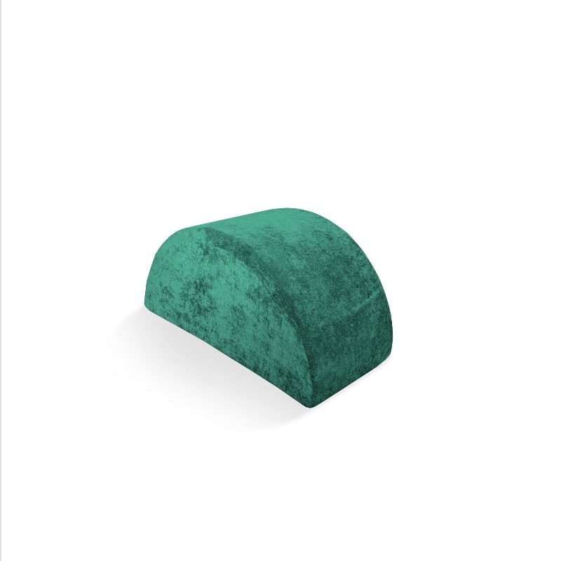 Go Coconut Mega Rocker foam balance rocker in Forest Fern green, landscape view of the Canadian-made half-circle arch for sensory play