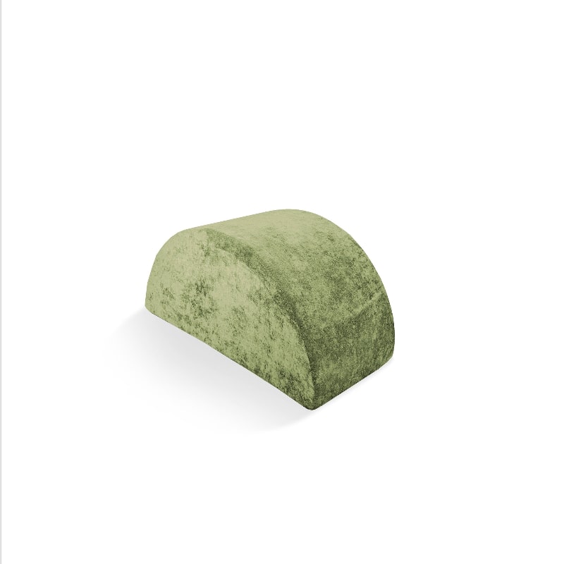 Go Coconut Mega Rocker modular balance rocker in Kiwi Swing green, landscape view showing the half-circle foam arch for active kids play