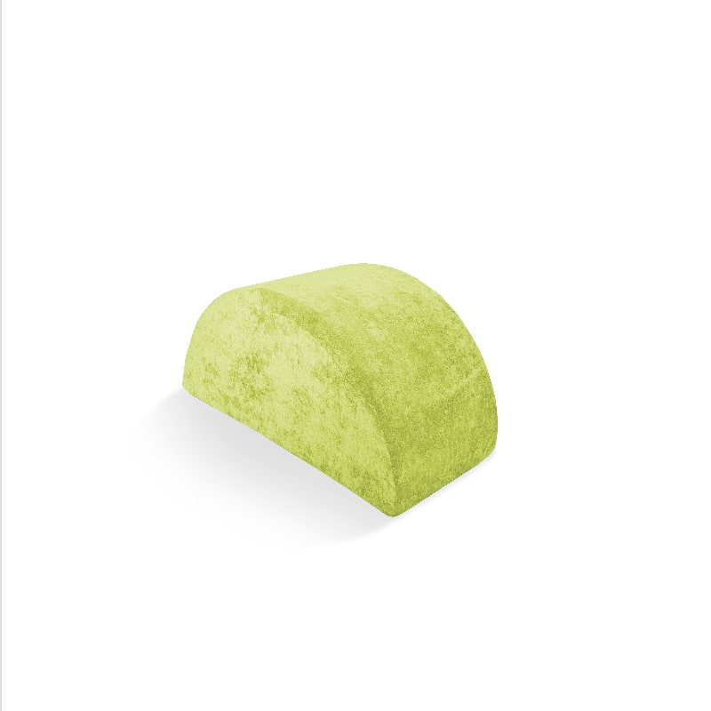 Go Coconut Mega Rocker modular foam rocker in Lima Limon lime green, landscape view showing the half-circle arch for kids vestibular play