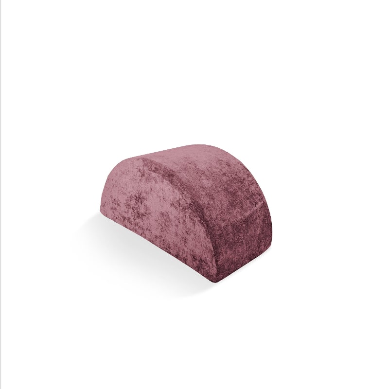 Go Coconut Mega Rocker modular foam balance rocker in Rose Blush pink, landscape view of the half-circle arch for sensory kids play