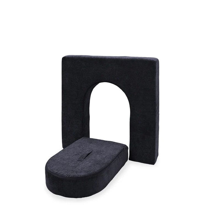 Go Coconut Wall 5" & Door Set in Blackberry Shadow showing the compact 5-inch foam wall and door set designed for little hands with machine-washable covers and CertiPUR-US certified foam