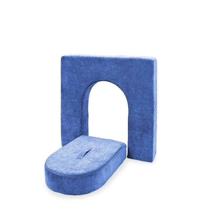 Go Coconut Wall 5" & Door Set in Moon Melon showing the compact foam wall and door set with Durable Micro Velveteen cover made in Canada for play couch fort building and pretend play