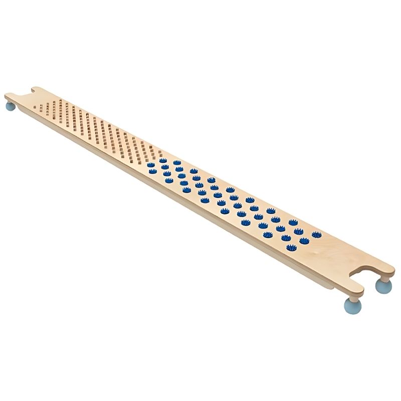 HABA Pro Fakir Sensory Balancing Board showing full birch wood construction with dual-texture tactile surface, a commercial-grade balance path for children aged 6 to 12
