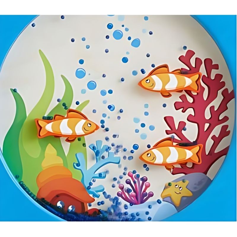 Close-up of the HABA Pro Ocean Sensory Wall Panel porthole window and pearl bead bubble effect, a fine motor activity wall panel for therapy and classrooms