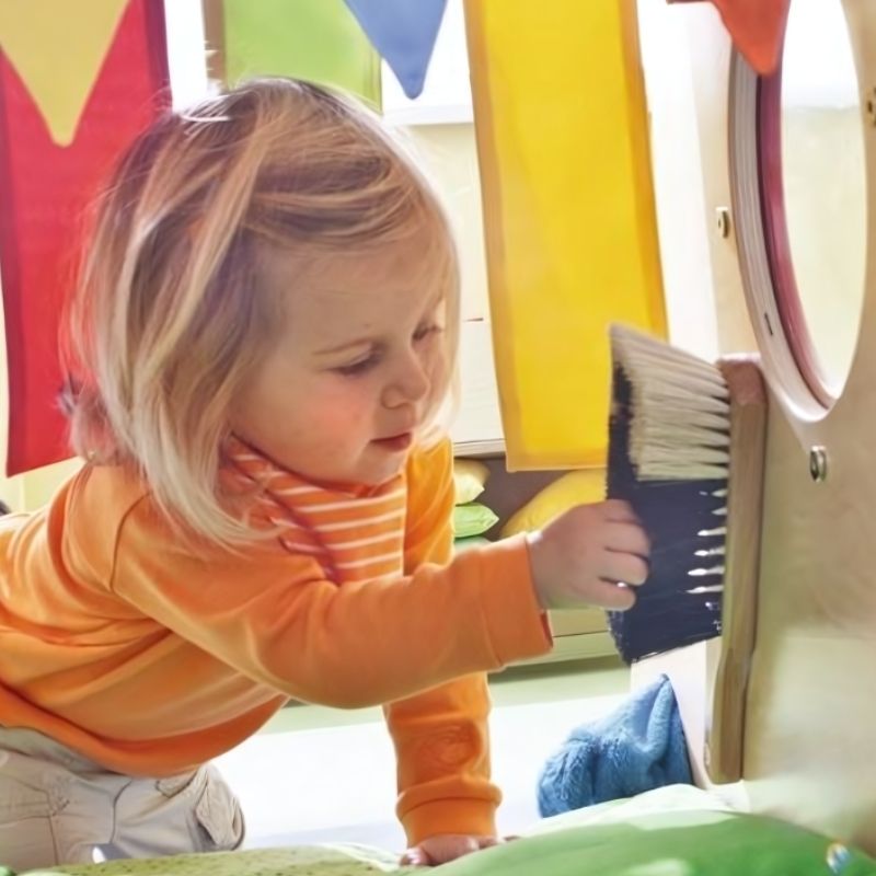 Detail of the HABA Pro Sensory Snail crackle mat with layered texture segments and different patterns, supporting tactile discrimination and sensory processing development in toddlers
