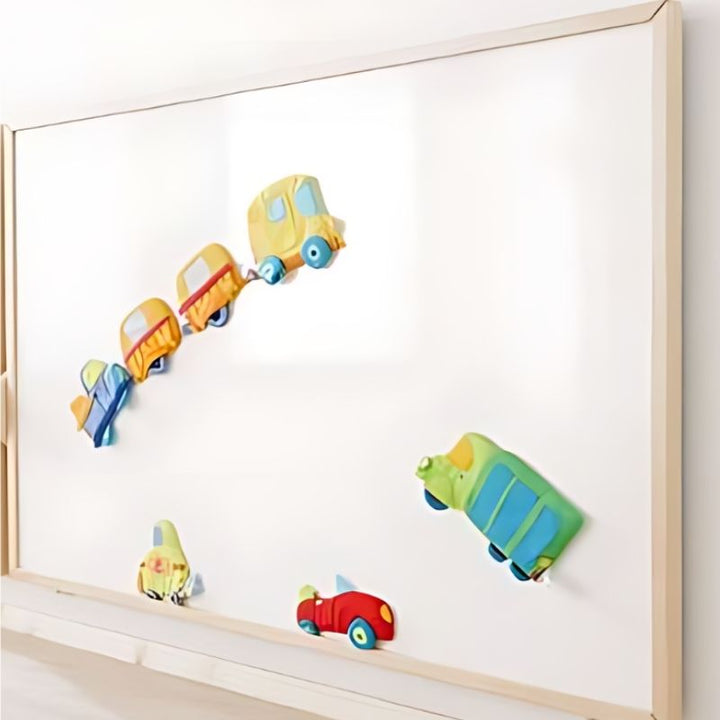 HABA Pro Whiteboard Wall Panel classroom front view showing the magnetic dry-erase writing surface and vertical installation