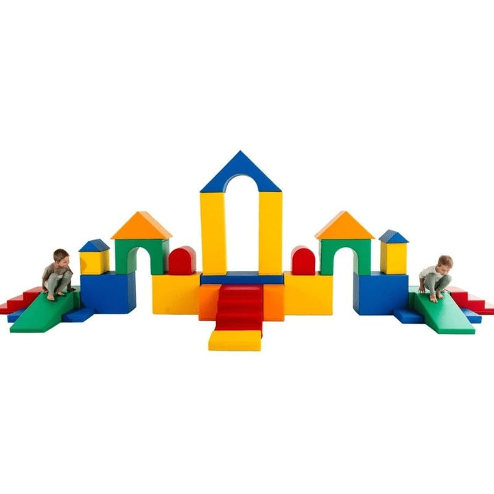 IGLU Soft Play Mega Castle Set shown in one of the available colour variants including Red/Blue, Beige/Grey, and White Castle options