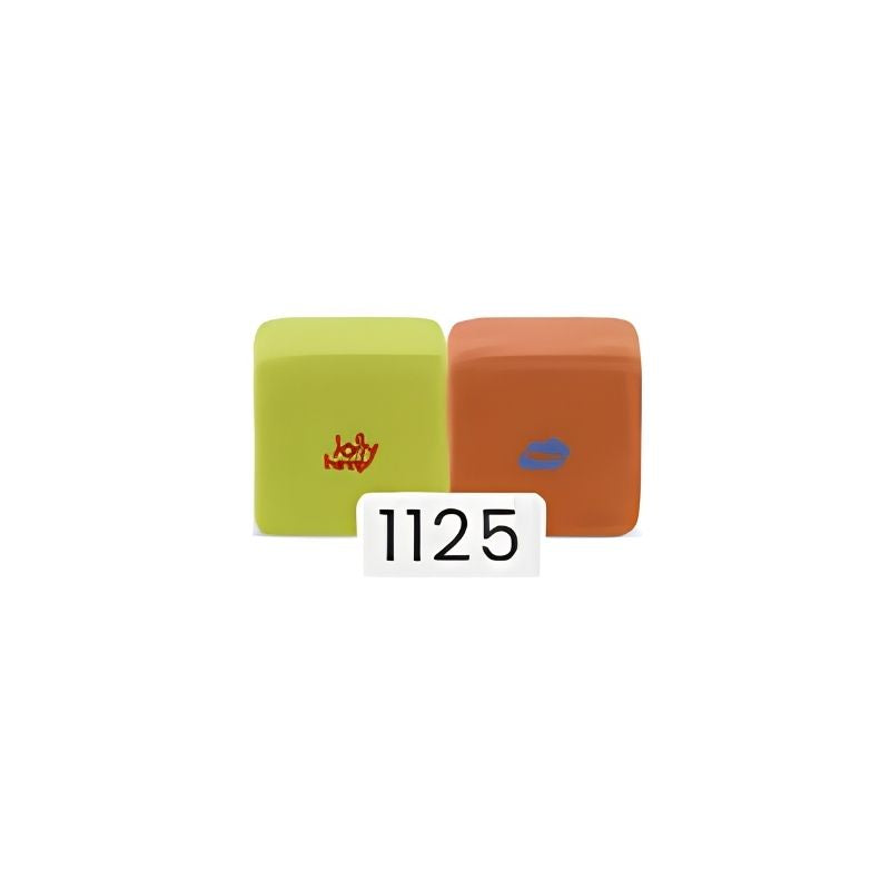 Lime green and orange colour combination for the JollyHeap Basic Set magnetic foam blocks, one of 36 available pairings.