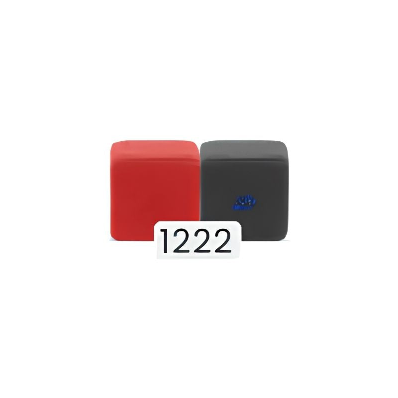 Red and dark grey colour combination for the JollyHeap Basic Set magnetic foam blocks, one of 36 available pairings.