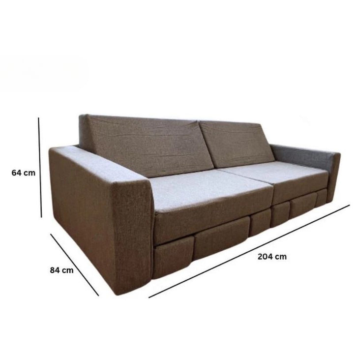 KiiCo Couch MAX detailed dimension information graphic showing individual piece measurements for the 10-piece modular play couch set