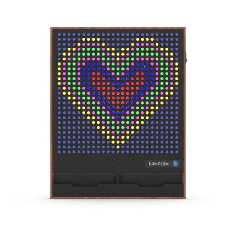 Third clean product view of the LiteZilla Giant Lite Brite black frame model highlighting the acrylic diffuser and backlit HDPE grid