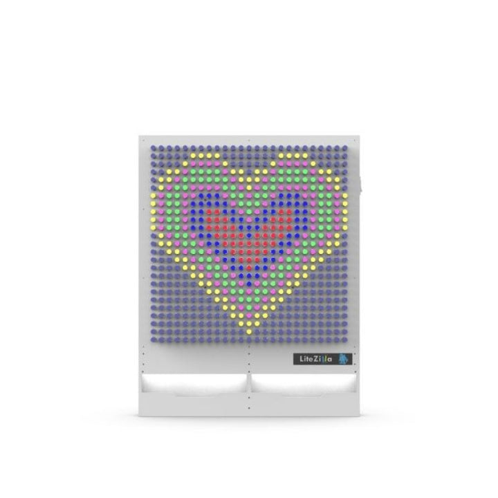 LiteZilla Giant Lite Brite in white frame, 4 x 5 foot configuration, clean portrait product view