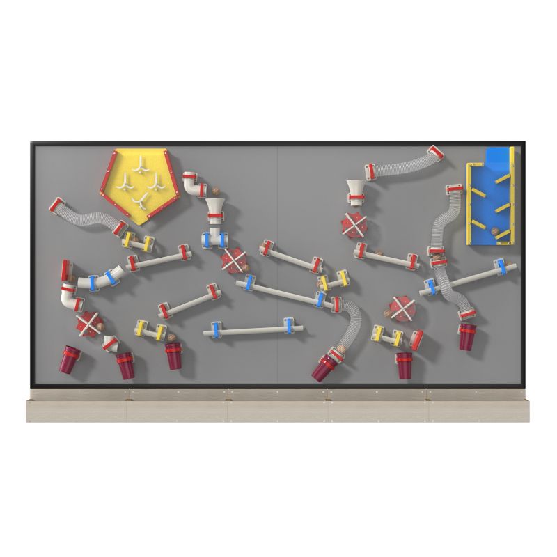 LiteZilla MagWiz Magnet Wall Kidnetics 10x5 second view showing Kidnetics course constructor elements on wide magnetic wall