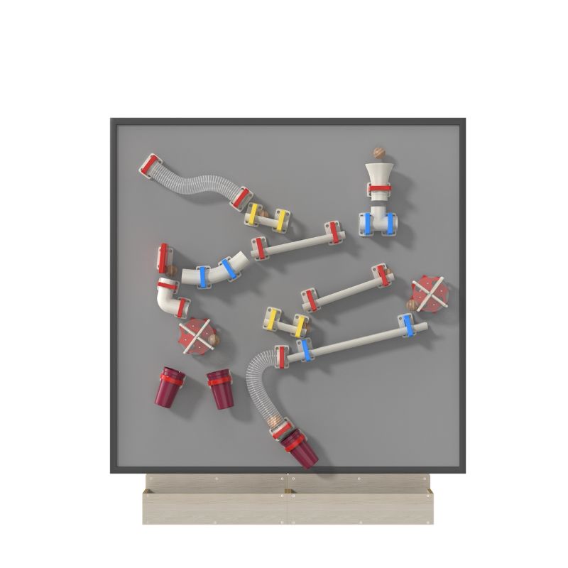 LiteZilla MagWiz Magnet Wall Kidnetics 5x5 configuration showing ball-run ramps and course constructor for STEM problem-solving