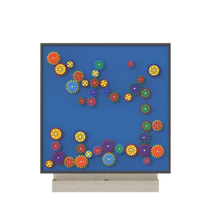 LiteZilla MagWiz Magnet Wall Sensory Gears 5x5 close detail view of interlocking gears supporting tactile and STEM learning