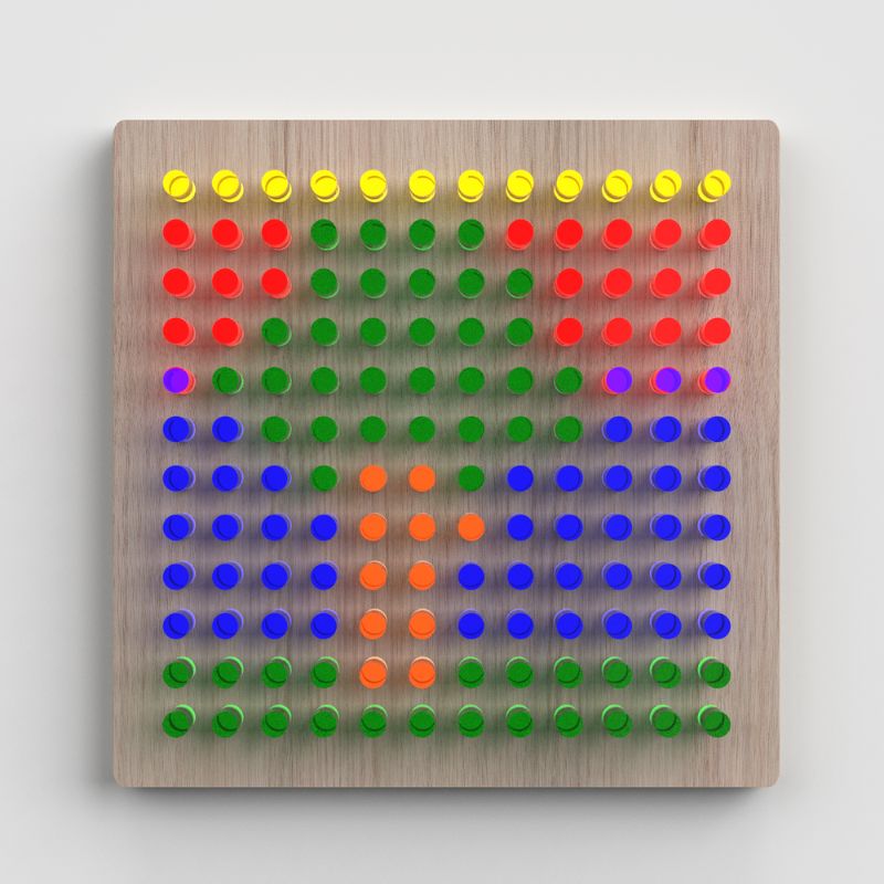 LiteZilla Mini Light Hardwood variant front view showing the complete interactive sensory light board