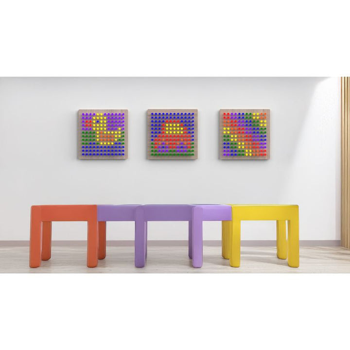 LiteZilla Mini in Light Hardwood finish wall-mounted using Z-clip and L-bracket hardware in a classroom or sensory room
