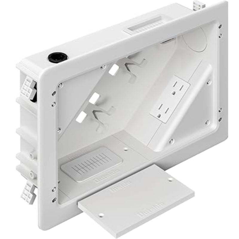 Side view of the LiteZilla Mini optional recessed wall box accessory for flush wall-mounted installation