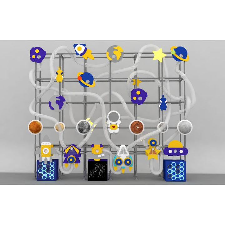 LiteZilla Ultimate Scarf Launcher 10x10 foot configuration showing customisable tube layout for large sensory play spaces