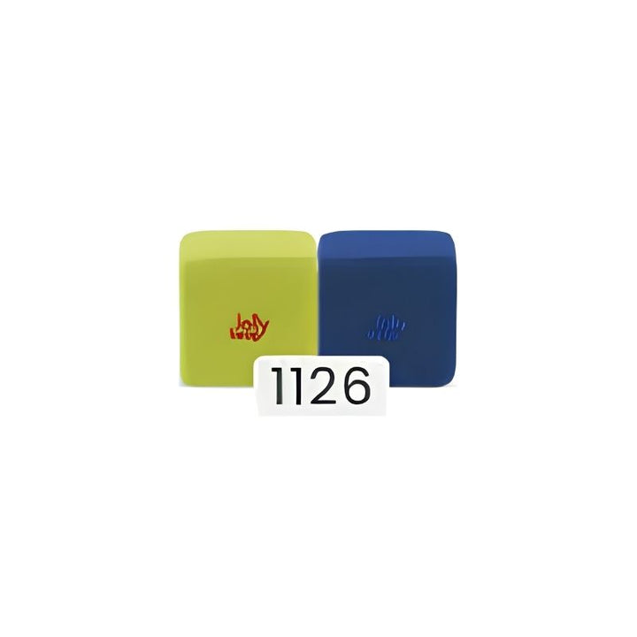  JollyHeap Extra 16 magnetic block expansion set colour swatch showing the lime green and navy combination option