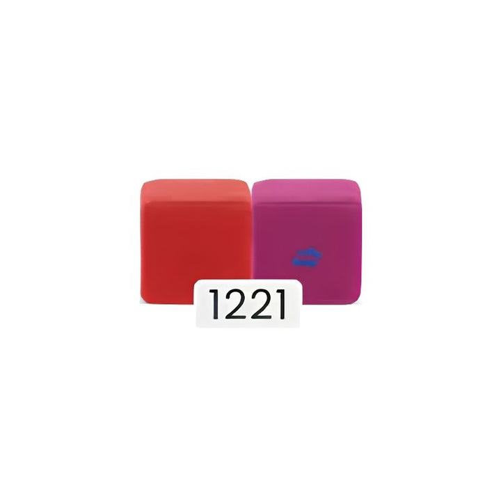 JollyHeap Mini magnetic block set colour combination in red and purple, a toddler building block colour pairing