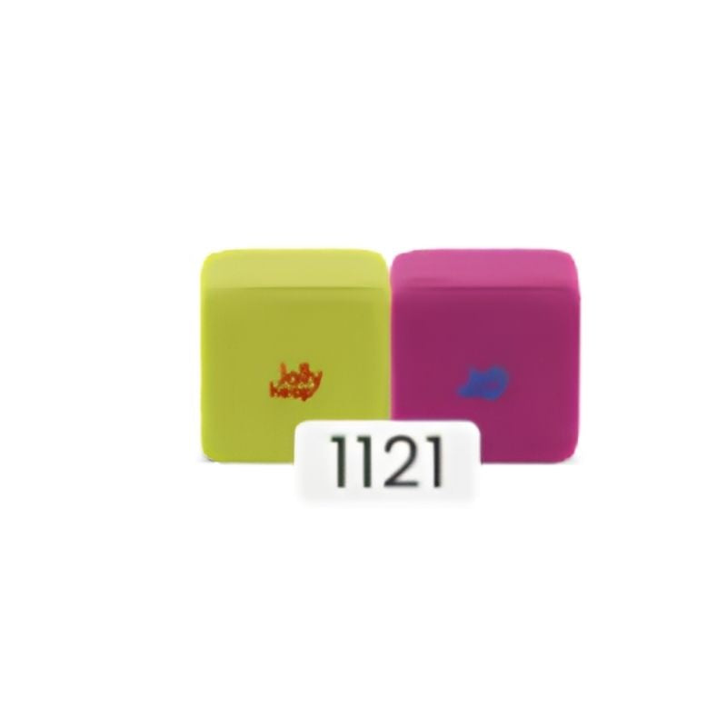 JollyHeap Pixi magnetic building blocks for toddlers shown in the lime green and magenta colour combination, one of 36 available colour options
